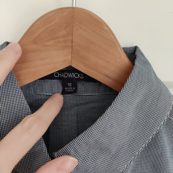 CHADWICKS Stretch Cotton Button Down Bodysuit *LIKE NEW* - Picture 3 of 6